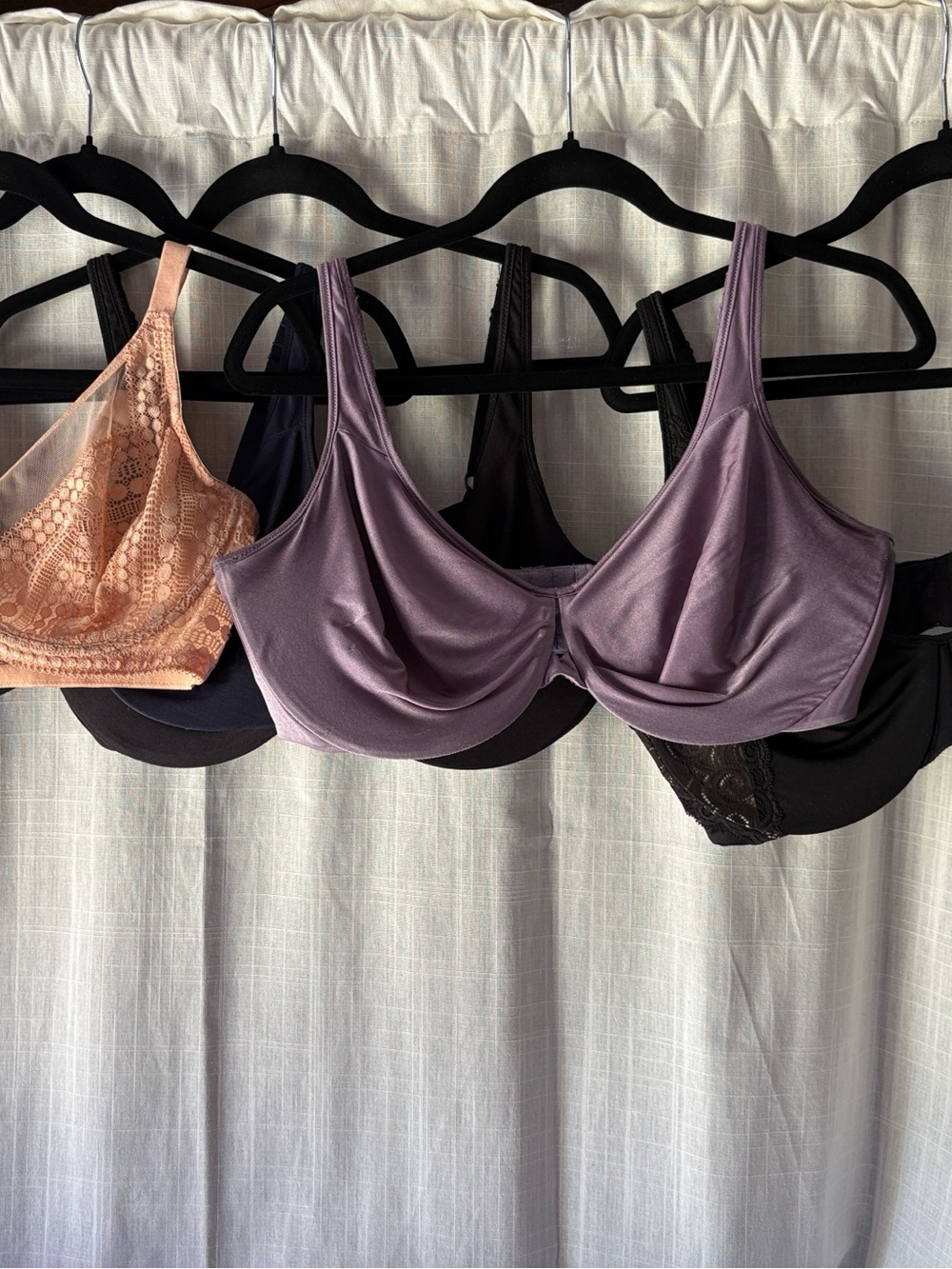 $15 for 5 Everyday Smooth & Lace Bra Trio - Peach, Lavender, Black and Blue